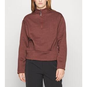 Athleta Brown Quarter-Zip Sweatshirt